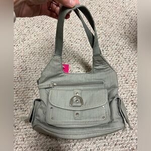 Y2K military-style Green/Grey shoulder bag new with flaw xhilaration